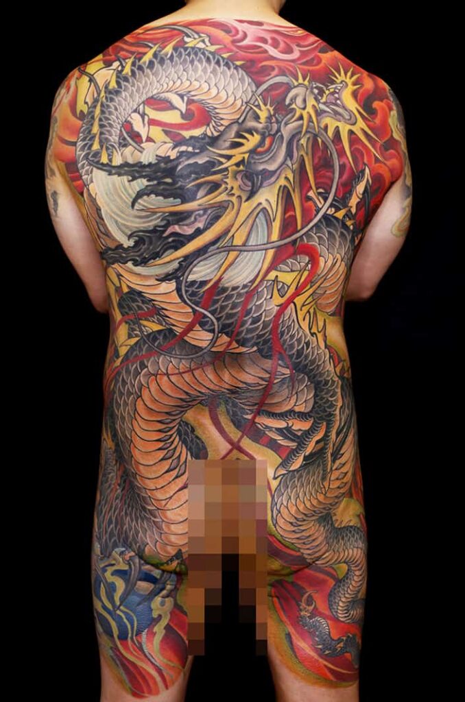 dragon backpiece tattoo