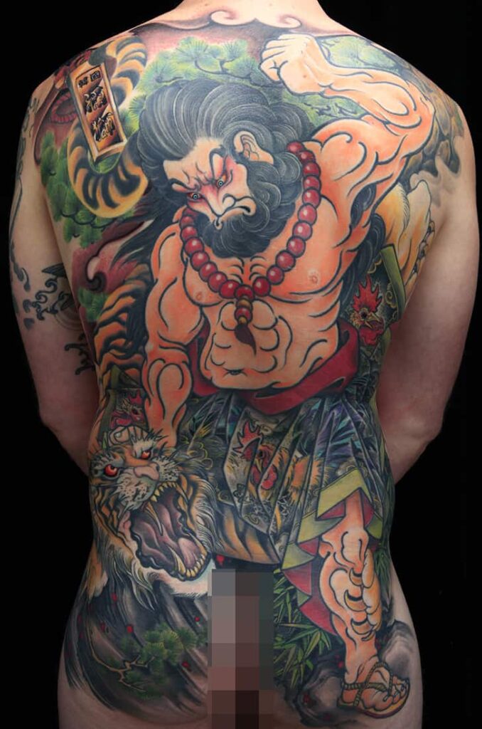 samurai tiger color backpiece