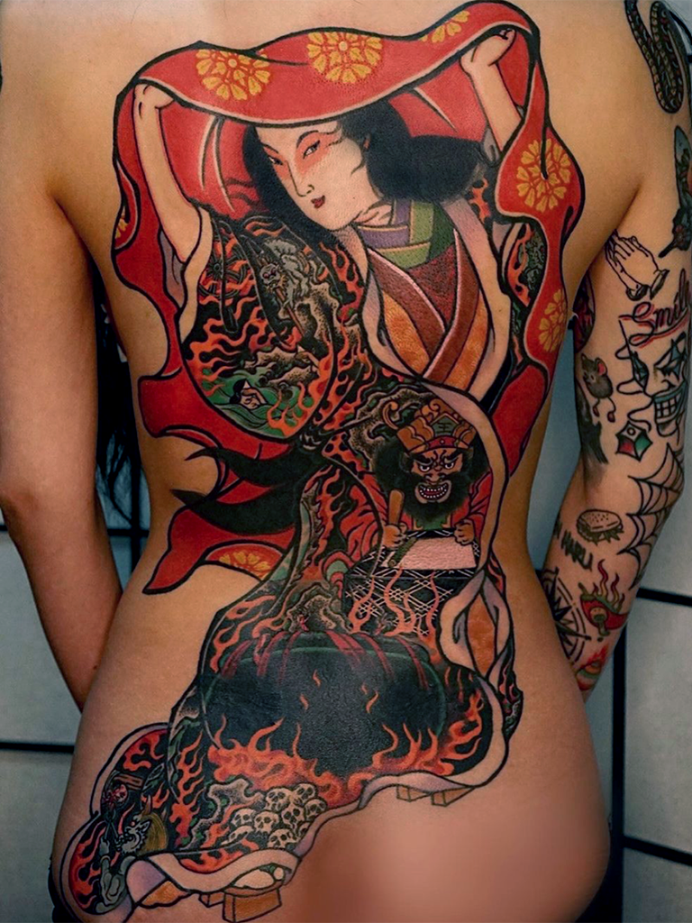 geisha hell color backpiece
