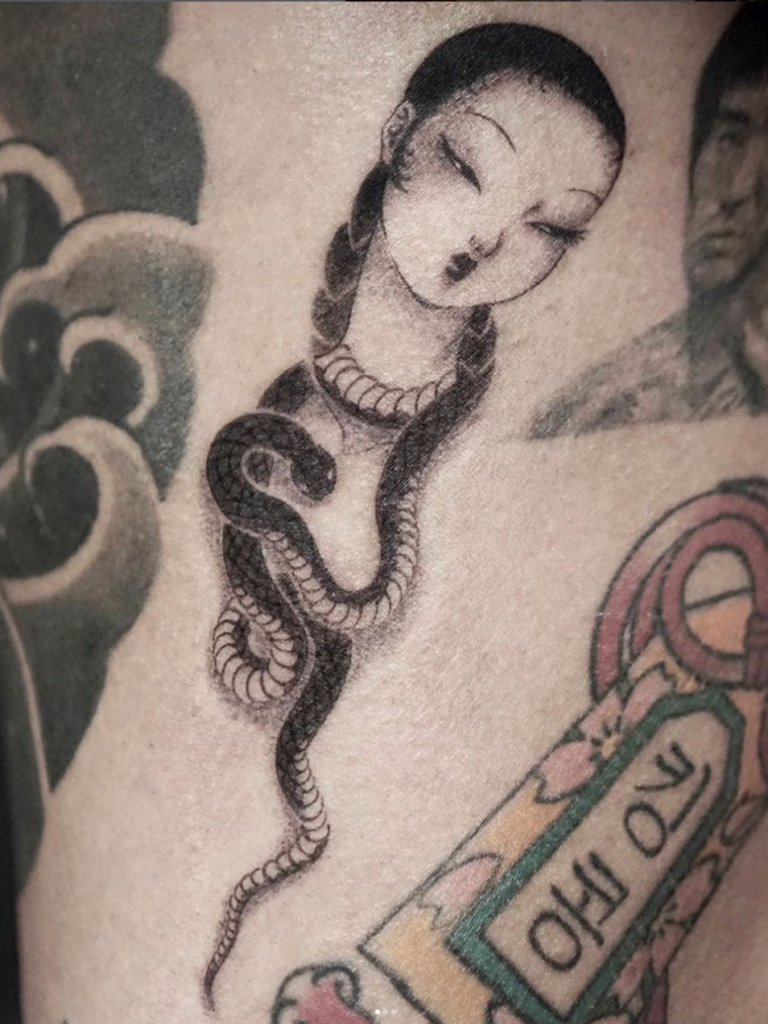 korean snake lady pinup