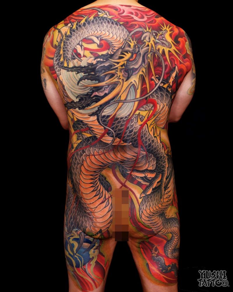 Dragon back-piece by Yushi