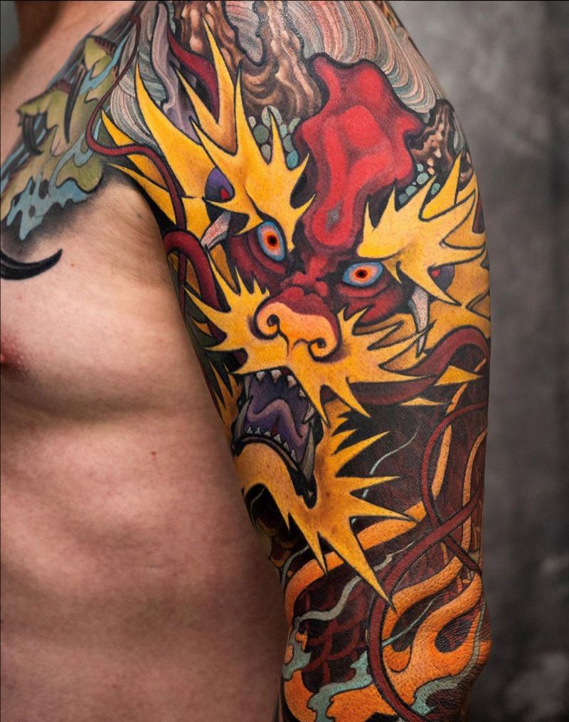 Dragon full sleeve by Yushi